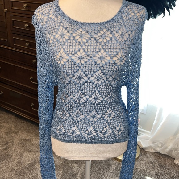 SER.O.YA Parley Crochet Top in Sky Blue - Picture 4 of 8
